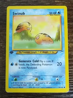 Pokemon Neo Destiny 1st Edition Swinub 84/105 Non Holo - Image 1