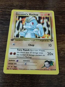 Pokemon Gym Challenge 1st Edition Giovanni's Machop 72/132 - Image 1