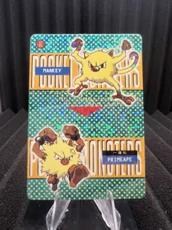 Mankey #598 - Vintage Pocket Monsters Vending Holo Prism 1999 - Pokemon - Image 1