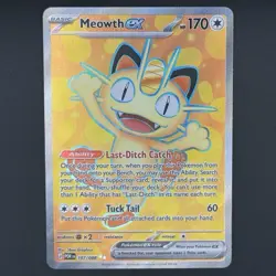 Pokemon Meowth ex 107/088 Prismatic Evolutions Ultra Rare Full Art Holo PT 2026 - Image 1