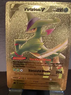 Virizion Foil Metal Pokemon Pokemon Fan Art Collectible Card Trading - Image 1
