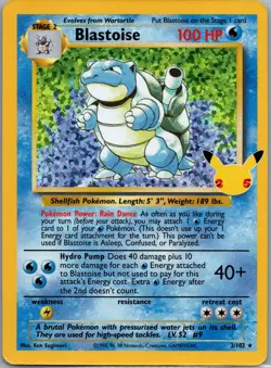 Blastoise 2/102 Celebrations: Classic Collection Pokemon TCG Holo NM - Image 1