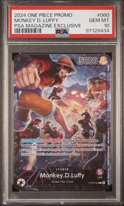2024 ONE PIECE PROMOS PSA MAGAZINE EXCLUSIVE #060 MONKEY D. LUFFY PSA 10 - Image 1