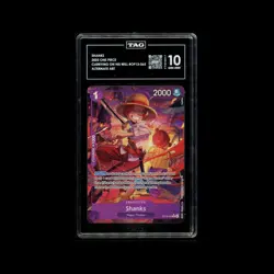 One Piece Carrying on His Will OP13-065 Shanks Alternate Art TAG 10 - Image 1