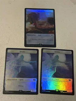 3 x mtg foil token Food // Spirit, 0010/0003, Lord of the Rings, unplayed - Image 1