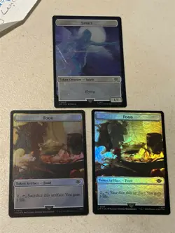 3 x mtg foil token Food // Spirit, 0010/0003, Lord of the Rings, unplayed - Image 2