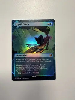 x1 Rhystic Study WOT MTG 25 FOIL SHOWCASE BORDERLESS MYTHIC M/NM 1x - Image 1