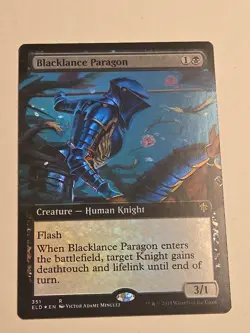 Blacklance Paragon X1 (EXTENDED ART) FOIL Throne of Eldraine MTG - Image 1