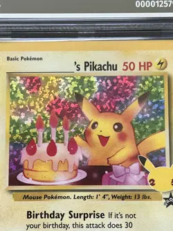 2021 Birthday Pikachu AOG PRISTINE 10 Pop 11 #24 English Pokemon Celebrations - Image 5