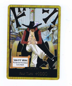 OP14 Gold DON!! Card Hawk-Eye Mihawk The Azure Sea's Seven Foil One Piece CCG NM - Image 1