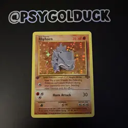 Rhyhorn Jungle First Edition holographic 61/64 Pokemon Card E23 - Image 1