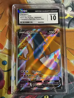 CGC 10 Charizard V SWSH050 Champion’s Path Promo Pokemon Card - Image 1