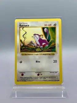 Rattata 61/102 Shadowless Base Set LP - Pokemon TCG Card Common - Image 1