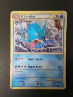 Gyarados 30/30 LP -Vintage Rare Holo Pokemon Card- HGSS Theme Deck - DAMAGED - Image 1