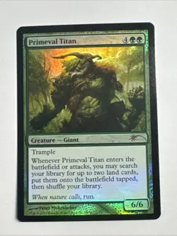 MTG ** PRIMEVAL TITAN ** FOIL ** Grand Prix PROMO GPP ** NM ** MAGIC - Image 1