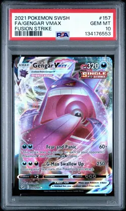 2021 POKEMON SWORD & SHIELD FUSION STRIKE #157 FA/GENGAR VMAX PSA 10 - Image 1