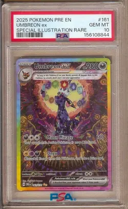 2025 POKEMON PRISMATIC EVOLUTIONS SIR UMBREON EX 161/131 PSA 10!! - Image 1