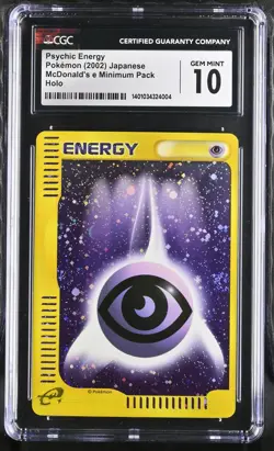PSYCHIC ENERGY HOLO MCDONALD'S E MINIMUM PACK POKEMON JAPANESE CGC 10 GEM MINT - Image 1