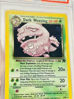 2000 POKEMON ROCKET #14 DARK WEEZING-HOLO PSA 8 - Image 1