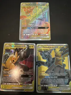 Pokemon. Lot of 3 Pikachu&Zekrom GX Team Up From Sun&Moon Series. Never Played - Image 1