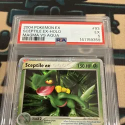 2004 Pokemon Sceptile ex #93 PSA 5 Holo EX Team Magma vs Team Aqua Rare - Image 4