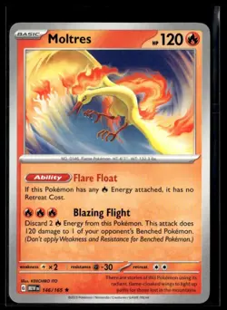 2023 Pokemon Scarlet & Violet - 151 Non Holo (Deck Exclusive) / Moltres #146/165 - Image 1