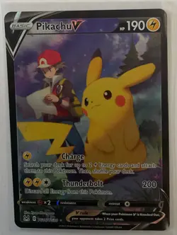 Pikachu V SW/SH Lost Origin Trainer Gallery #TG16/TG30 Full Art Holo NM Pokemon - Image 1