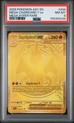 Mega Charizard Y ex - Pokemon Ascended Heroes #294 PSA 8.0 - Image 1