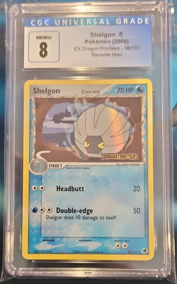 CGC 8 Pokemon TCG Shelgon EX Dragon Frontiers #38/101 Reverse Holo English 2006 - Image 1