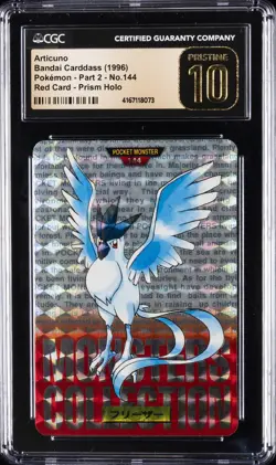 1996 POKEMON BANDAI CARDDASS PART 2 #144 ARTICUNO CGC 10 PRISTINE - Image 1