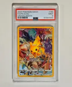 2023 Pokemon Pikachu #160 SWSH: Crown Zenith Secret Rare PSA 9 Mint - Image 1