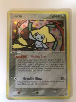 Creased Pokemon TCG Jirachi 9/107 Holo Rare Basic Metallic Blow 60HP - DMG - Image 2