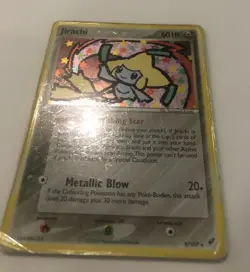 Creased Pokemon TCG Jirachi 9/107 Holo Rare Basic Metallic Blow 60HP - DMG - Image 3