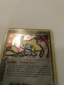 Creased Pokemon TCG Jirachi 9/107 Holo Rare Basic Metallic Blow 60HP - DMG - Image 4