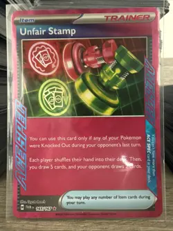 Pokemon TCG Unfair stamp 165/167 Twilight Masquerade Ace Spec - Image 1