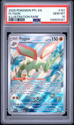 2025 POKEMON PFL EN-PHANTASMAL FLAMES ILLUSTRATION RARE #101 FLYGON PSA 10 - Image 1