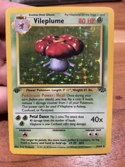 Pokemon Vileplume Jungle 15/64 Holo Rare 1st Edition WOTC 80HP Stage 2 English - Image 1