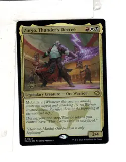 MTG SkeenAB Zurgo Thunder's Decree PRERLEASE PROMO FOIL from TDM. NM. - Image 1