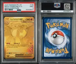 Mega Charizard X Ex Mega Hyper Rare Pokemon Gold Phantasmal Flames 130/094 PSA 9 - Image 3