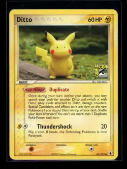 Ditto (Pikachu) Pokemon TCG Delta Species Rare COMIC CON PROMO 63/113 Yuka Mori - Image 1
