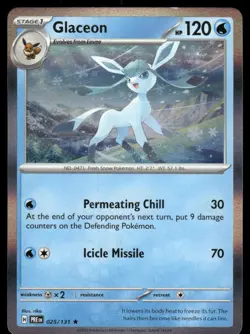 Glaceon 025/131 Holo Rare Prismatic Evolutions Pokemon Holo Near Mint - Image 1