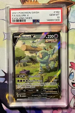 2021 Pokemon Evolving Skies 182 Golurk V Alternate Art PSA 10 GEM MINT - Image 1