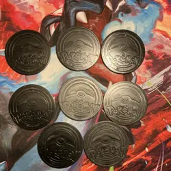 Pokemon TCG Pikachu Embossed Metal CCG Coin Collection Set Lot of 7 - Image 2