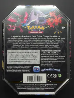 Crown Zenith Tin [Galarian Articuno] - Pokemon TCG - 4 Packs & promo *SEALED* - Image 2