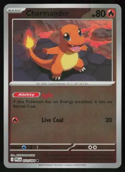 Charmander 011/094 Common Phantasmal Flames Pokemon Reverse Holo Near Mint - Image 1