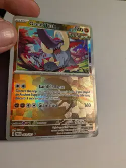 Pokemon Great Tusk 055/131 Prismatic Evolutions Pokeball Textured Foil NM - Image 2