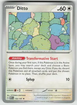 2024 Toolkit Pokemon 151 NON Holo Rare Ditto - 132/165 Lightly Played - Image 1