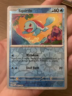 Pokemon Squirtle 007/165 Reverse Holo Common SV 151 Never Played - Image 3