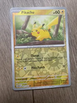 Pokemon 151 Pikachu 025/165 Reverse Holo Rare NP English - Image 1