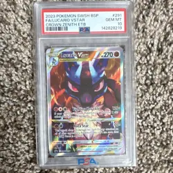 Pokemon TCG Lucario VSTAR SWSH291 Sword & Shield Promo Holo PSA 10 Eng - Image 1